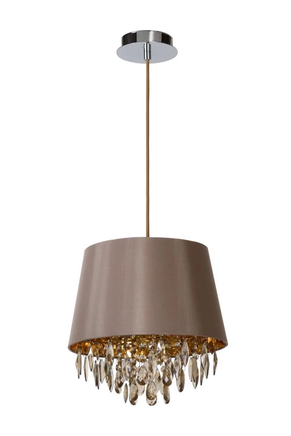 Lucide DOLTI - Hanglamp - Ø 30,5 cm - 1xE27 - Taupe - uit